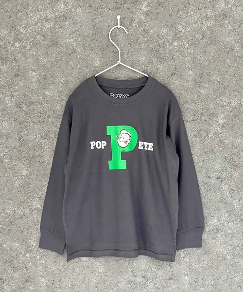 POPEYE(ポパイ)の「POPEYE ポパイ オーバーサイズ 長袖Tシャツ(Tシャツ/カットソー・キッズ・オフホワイト/杢グレー/ダークグリーン/ホワイト系/ブラック/チャコール/ベージュ/ネイビー・110cm/120cm/130cm/140cm/150cm/160cm)」の17枚目の写真