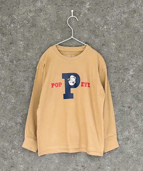 POPEYE(ポパイ)の「POPEYE ポパイ オーバーサイズ 長袖Tシャツ(Tシャツ/カットソー・キッズ・オフホワイト/杢グレー/ダークグリーン/ホワイト系/ブラック/チャコール/ベージュ/ネイビー・110cm/120cm/130cm/140cm/150cm/160cm)」の19枚目の写真
