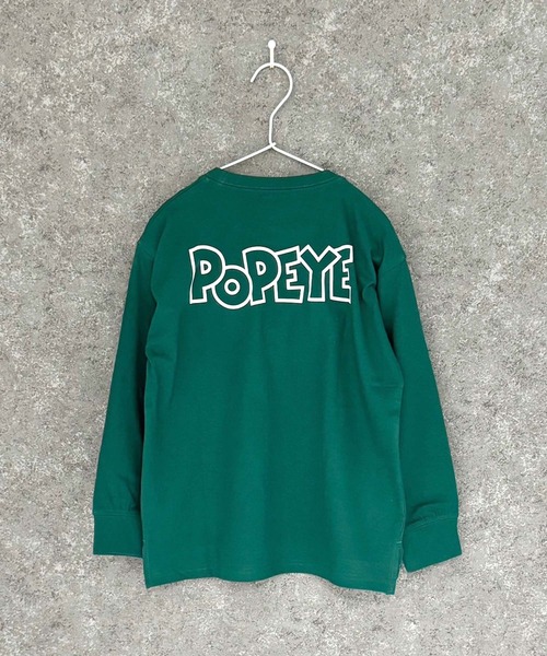 POPEYE(ポパイ)の「POPEYE ポパイ オーバーサイズ 長袖Tシャツ(Tシャツ/カットソー・キッズ・オフホワイト/杢グレー/ダークグリーン/ホワイト系/ブラック/チャコール/ベージュ/ネイビー・110cm/120cm/130cm/140cm/150cm/160cm)」の22枚目の写真