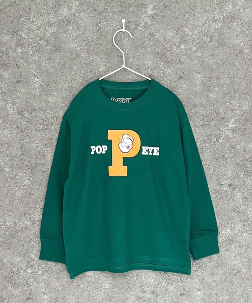 POPEYE(ポパイ)の「POPEYE ポパイ オーバーサイズ 長袖Tシャツ(Tシャツ/カットソー・キッズ・オフホワイト/杢グレー/ダークグリーン/ホワイト系/ブラック/チャコール/ベージュ/ネイビー・110cm/120cm/130cm/140cm/150cm/160cm)」の21枚目の写真