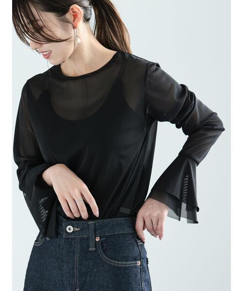 Te chichi（テチチ）の「チュールフレアスリーブシアートップス