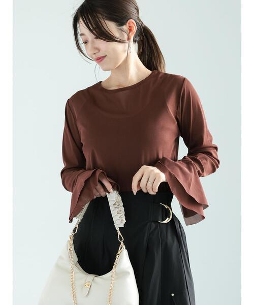 Te chichi（テチチ）の「チュールフレアスリーブシアートップス