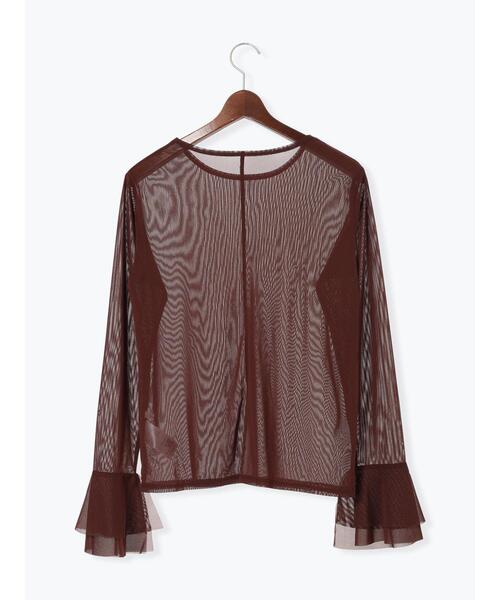 完売　タグ付き未使用　フレアスリーブオフショルチュールトップス フレアスリーブオフショルチュールトップス 秋服（Tシャツ