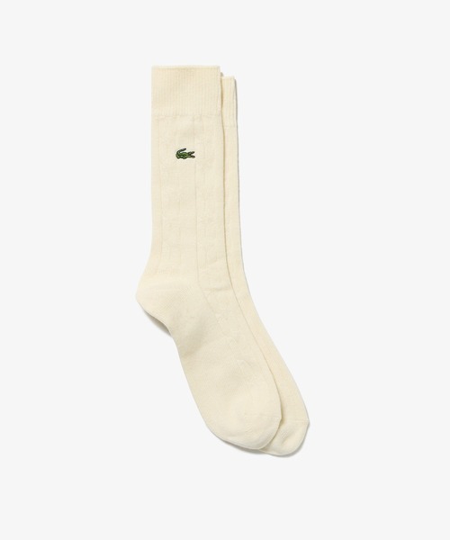 LACOSTE(ラコステ)の「エッセンシャルケーブルニットソックス(ソックス/靴下・メンズ・ライトブルー/ダークネイビー/グリーン/パープル/アイボリー・27.0cm)」の1枚目の写真