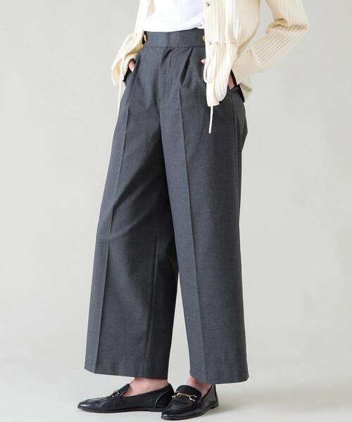 Tiara(ティアラ)の「サイドボタンワイドパンツ(その他パンツ・レディース・ベージュ/杢グレー・2/3)」の2枚目の写真