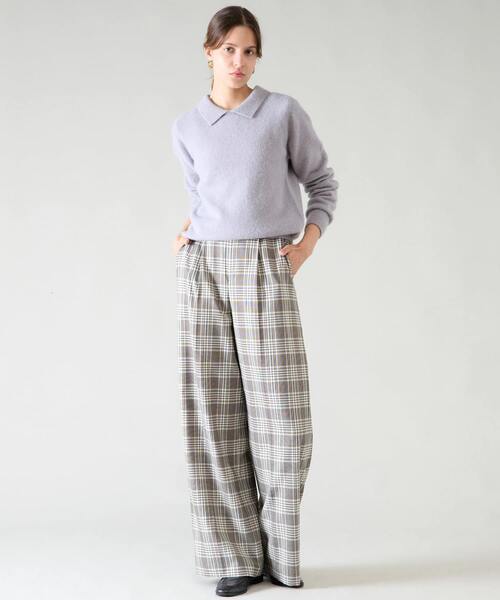 Tiara(ティアラ)の「サイドボタンワイドパンツ(その他パンツ・レディース・ベージュ/杢グレー・2/3)」の3枚目の写真