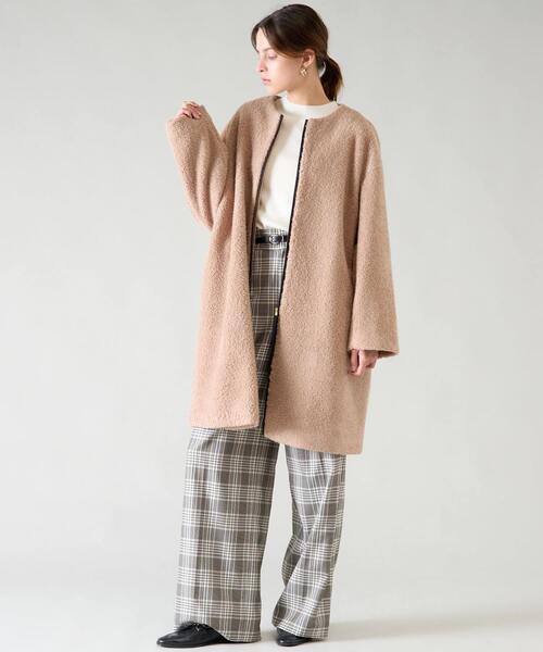 Tiara(ティアラ)の「サイドボタンワイドパンツ(その他パンツ・レディース・ベージュ/杢グレー・2/3)」の7枚目の写真