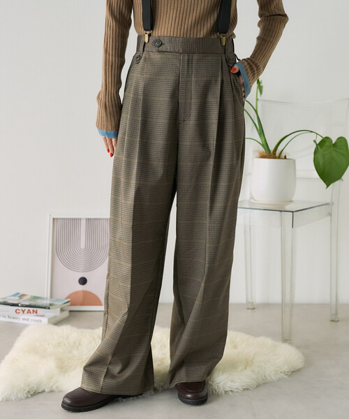 FREAK'S STORE（フリークスストア）の「サスペンダー付き Grampsパンツ/グランプスパンツ／スラックス（スラックス・レディース・キャメル/グレー/ネイビー/ブラウン・SMALL/MEDIUM）」の4枚目の写真