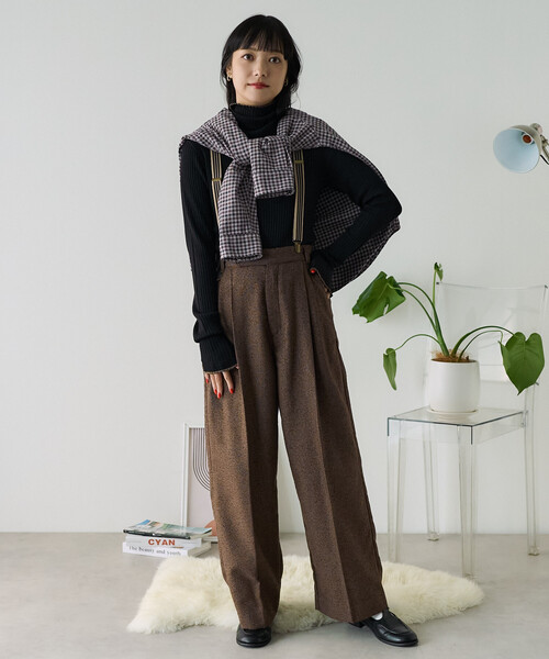 FREAK'S STORE（フリークスストア）の「サスペンダー付き Grampsパンツ/グランプスパンツ／スラックス（スラックス・レディース・キャメル/グレー/ネイビー/ブラウン・SMALL/MEDIUM）」の15枚目の写真