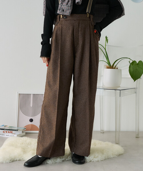 FREAK'S STORE（フリークスストア）の「サスペンダー付き Grampsパンツ/グランプスパンツ／スラックス（スラックス・レディース・キャメル/グレー/ネイビー/ブラウン・SMALL/MEDIUM）」の19枚目の写真