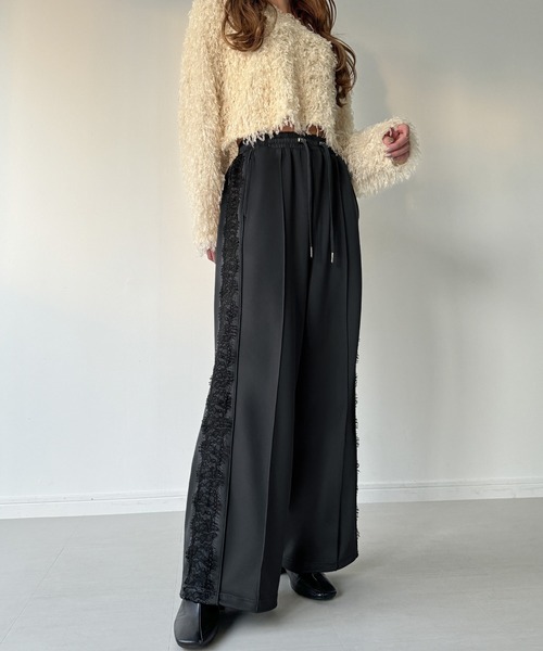 JUNOAH（ジュノア）の「ピンタックレースライントラックパンツ（その他パンツ・レディース・グレー/ネイビー/ブラック・LARGE/MEDIUM/SMALL）」の10枚目の写真