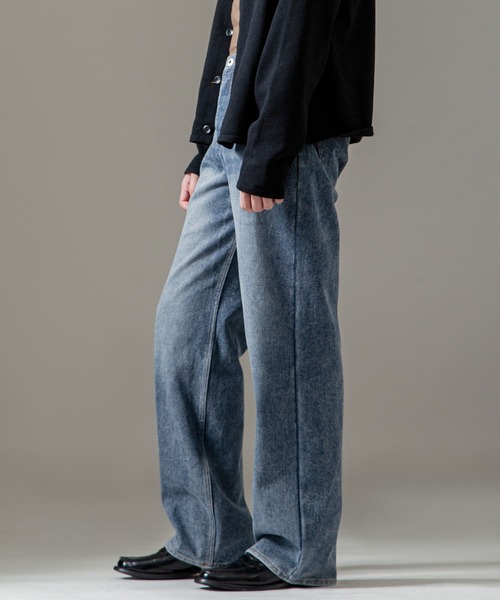 ZIP FIVE -White Line-(ジップファイブホワイトライン)の「【White Line】 ニューベーシック ストレート デニム パンツ(デニムパンツ・メンズ・ブルー/サックスブルー/ブラック・SMALL/MEDIUM/LARGE)」の5枚目の写真