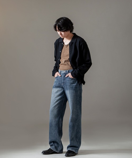 ZIP FIVE -White Line-(ジップファイブホワイトライン)の「【White Line】 ニューベーシック ストレート デニム パンツ(デニムパンツ・メンズ・ブルー/サックスブルー/ブラック・SMALL/MEDIUM/LARGE)」の15枚目の写真