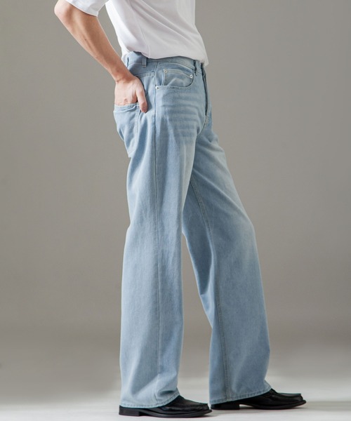 ZIP FIVE -White Line-(ジップファイブホワイトライン)の「【White Line】 ニューベーシック ストレート デニム パンツ(デニムパンツ・メンズ・ブルー/サックスブルー/ブラック・SMALL/MEDIUM/LARGE)」の9枚目の写真