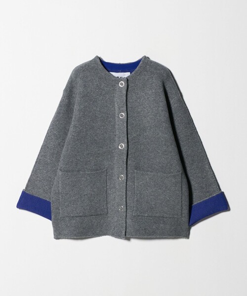 CITEN（シテン）の「＜CITEN＞ノーカラーニットコート（カーディガン/ボレロ・レディース・グレー/ブラック/ライトグレー/ダークグレー/ライム・S/M）」の13枚目の写真