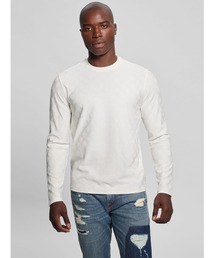 Guess | LS Tonal Peony Jacquard Crew 長袖Tシャツ(Tシャツ/カットソー)