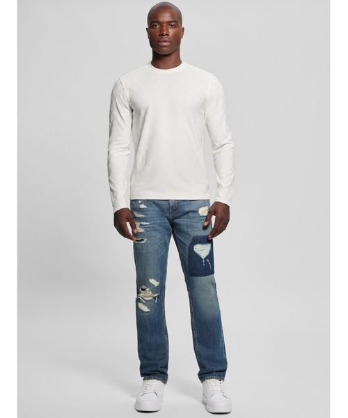 LS Tonal Peony Jacquard Crew 長袖Tシャツ | GUESS(ゲス) JAPAN 公式