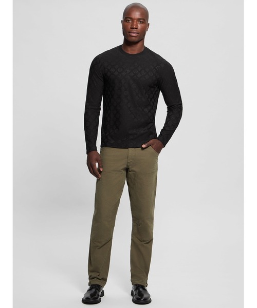 Guess(ゲス)の「LS Tonal Peony Jacquard Crew 長袖Tシャツ(Tシャツ/カットソー・メンズ・ホワイト/ブラック・MEDIUM/SMALL/LARGE/X-LARGE)」の10枚目の写真