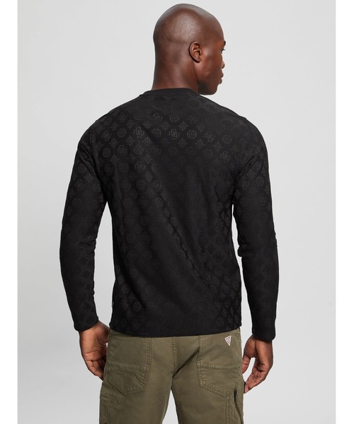 Guess(ゲス)の「LS Tonal Peony Jacquard Crew 長袖Tシャツ(Tシャツ/カットソー・メンズ・ホワイト/ブラック・MEDIUM/SMALL/LARGE/X-LARGE)」の11枚目の写真