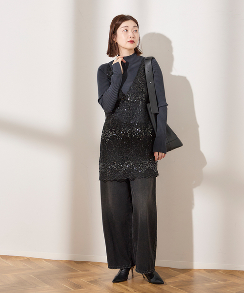 journal standard L'essage（ジャーナルスタンダードレサージュ）の「black shiny キャミ（シャツ/ブラウス・レディース・ブラック・FREE）」の5枚目の写真