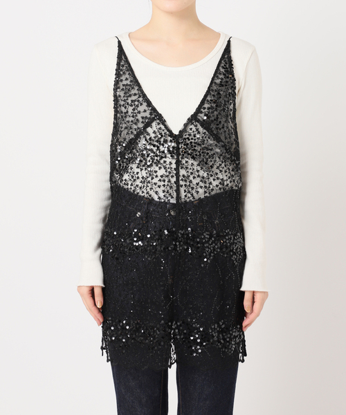 journal standard L'essage（ジャーナルスタンダードレサージュ）の「black shiny キャミ（シャツ/ブラウス・レディース・ブラック・FREE）」の8枚目の写真