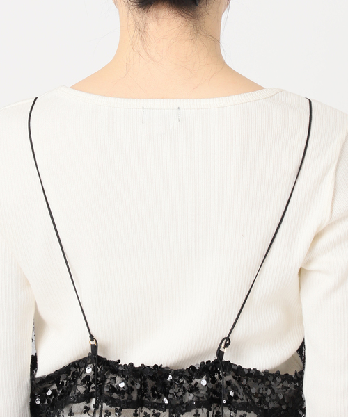 journal standard L'essage（ジャーナルスタンダードレサージュ）の「black shiny キャミ（シャツ/ブラウス・レディース・ブラック・FREE）」の11枚目の写真