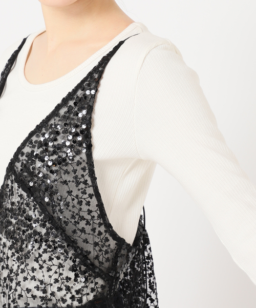 journal standard L'essage（ジャーナルスタンダードレサージュ）の「black shiny キャミ（シャツ/ブラウス・レディース・ブラック・FREE）」の14枚目の写真