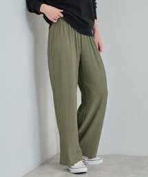 SHOO・LA・RUE | 【S-LL/高レビュー】すっきり見えが叶う プリーツジャカード セミワイドパンツ(その他パンツ)