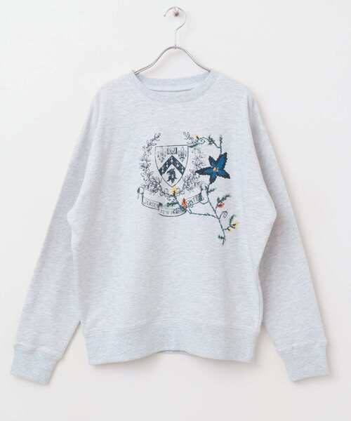 KBF（ケイビーエフ）の「フラワー刺繍スウェット（スウェット・レディース・グレー系その他/チャコールグレー・ONE）」の16枚目の写真