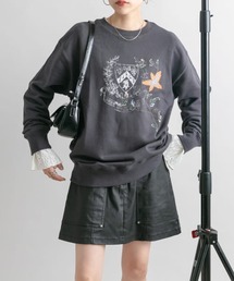 KBF | フラワー刺繍スウェット(スウェット)