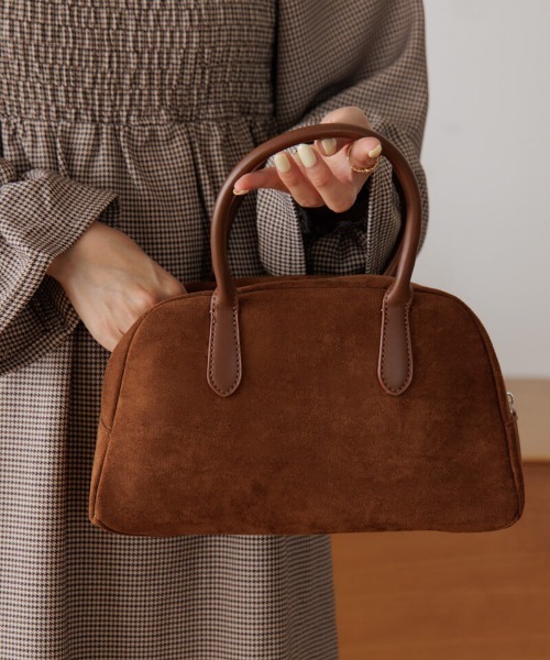 flower（フラワー）の「スエードプチバッグ（ハンドバッグ・レディース・ブラウン・FREE）」の2枚目の写真