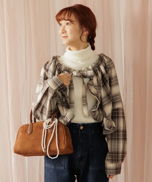 flower（フラワー）の「スエードプチバッグ（ハンドバッグ・レディース・ブラウン・FREE）」の11枚目の写真