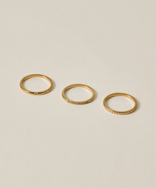 novice（ノーヴィス）の「【novice】CZ Ring 3 set［Stainless］（リング・レディース・ゴールド/シルバー・11/16/13）」の6枚目の写真