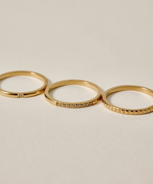 novice（ノーヴィス）の「【novice】CZ Ring 3 set［Stainless］（リング・レディース・ゴールド/シルバー・11/16/13）」の9枚目の写真