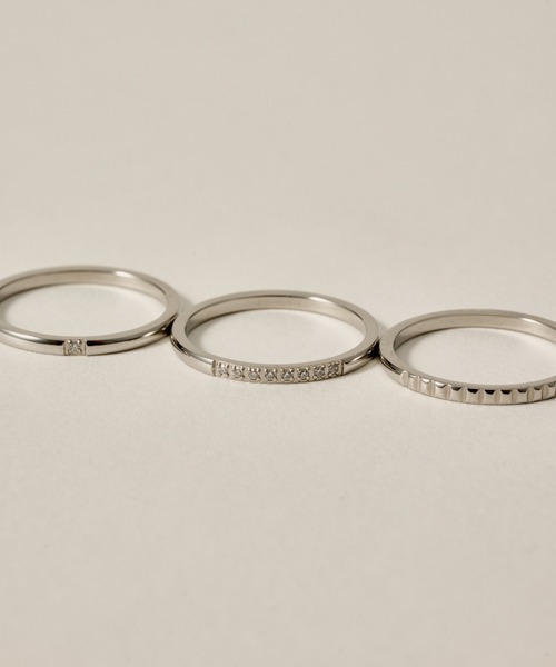 novice（ノーヴィス）の「【novice】CZ Ring 3 set［Stainless］（リング・レディース・ゴールド/シルバー・11/16/13）」の14枚目の写真