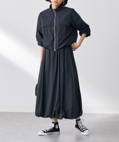 UNDOVE(アンドゥーブ)の「〈UNDOVE〉【はっ水/ストレッチ/UV対策/アウトドア/普段着/ジッパージャケット/ダブルジッパー/胸元ポケット】はっ水!ナイロンバルーンジャケット(ブルゾン・レディース・ベージュ/ブラック・X-LARGE/LARGE/MEDIUM)」の20枚目の写真