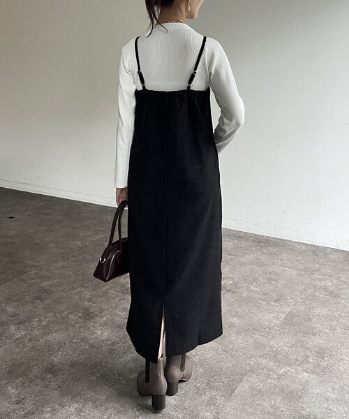 Chez toi（シェトワ）の「Iラインキャミワンピース×ニットプルオーバー（ワンピース・レディース・ブラック/キャメル/グレイッシュベージュ・FREE）」の17枚目の写真