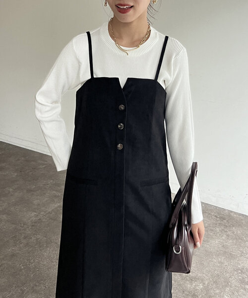 Chez toi（シェトワ）の「Iラインキャミワンピース×ニットプルオーバー（ワンピース・レディース・ブラック/キャメル/グレイッシュベージュ・FREE）」の19枚目の写真