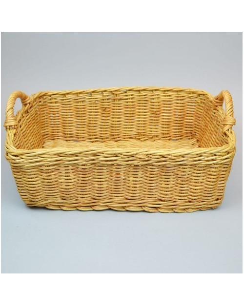 ラタン角 浅型 取っ手付き かご（かごバッグ）｜ラタンハウス（ラタンハウス）