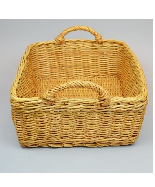 ラタン角 浅型 取っ手付き かご（かごバッグ）｜ラタンハウス（ラタンハウス）