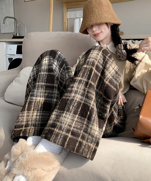 エム&キョウコチェック柄 ワイドパンツ Msize