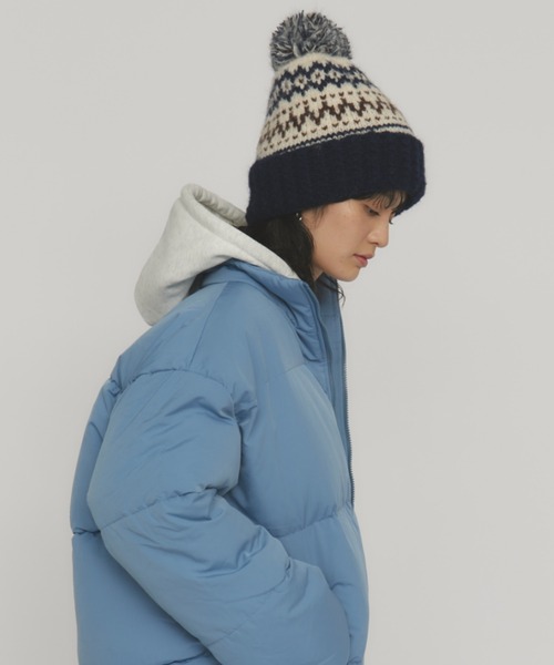 MERLOT(メルロー)の「ボンボンノルディックニットキャップ(ニットキャップ/ビーニー・レディース・レッド/グレー/ネイビー・FREE)」の11枚目の写真