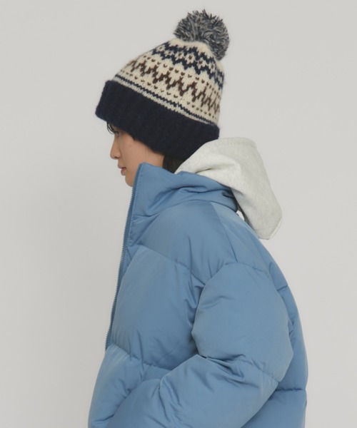 MERLOT(メルロー)の「ボンボンノルディックニットキャップ(ニットキャップ/ビーニー・レディース・レッド/グレー/ネイビー・FREE)」の13枚目の写真