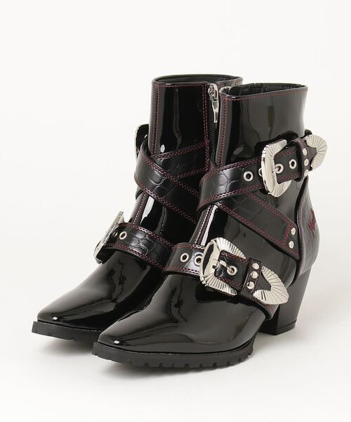 ヨースケ YOSUKE　ウィメンズ ３ピースバックルダブルベルトブーツ6310024