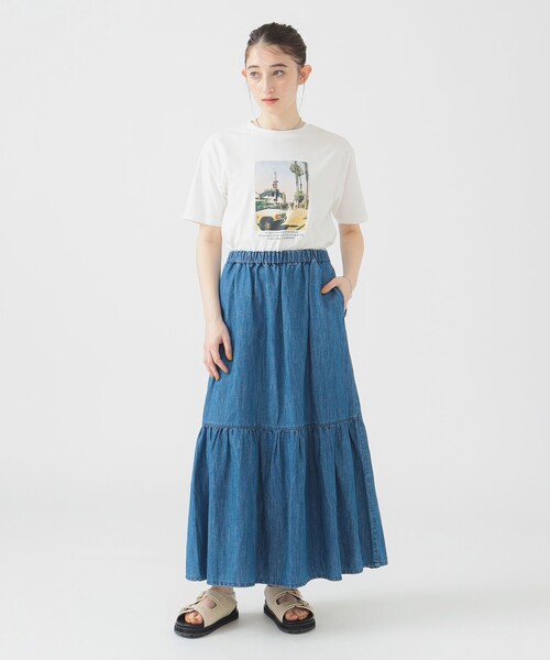 Healthy denim(ヘルシーデニム)の「Healthy Denim / Breezy Strawberry(デニムスカート・レディース・ロイヤルブルー・0/1)」の2枚目の写真