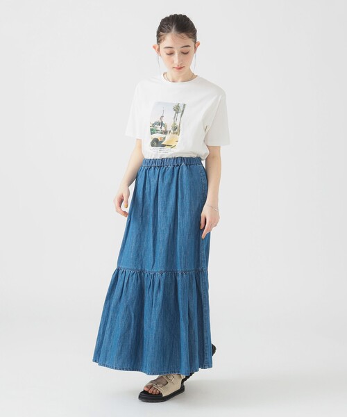 Healthy denim(ヘルシーデニム)の「Healthy Denim / Breezy Strawberry(デニムスカート・レディース・ロイヤルブルー・0/1)」の3枚目の写真