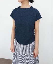 Marilyn Moon（マリリンムーン）の「ツイードニットサイドギャザープルオーバー（Tシャツ/カットソー）」