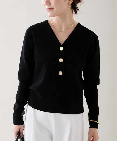 セール】GOLD point sailor knit（ニット/セーター）｜VERMEIL par