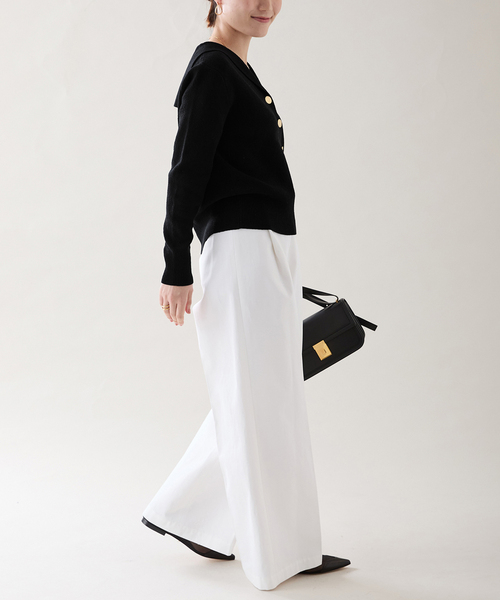 VERMEIL par iena(ヴェルメイユパーイエナ)の「GOLD point sailor knit(ニット/セーター・レディース・ブラック/ネイビー・FREE)」の21枚目の写真