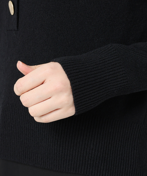 VERMEIL par iena(ヴェルメイユパーイエナ)の「GOLD point sailor knit(ニット/セーター・レディース・ブラック/ネイビー・FREE)」の9枚目の写真